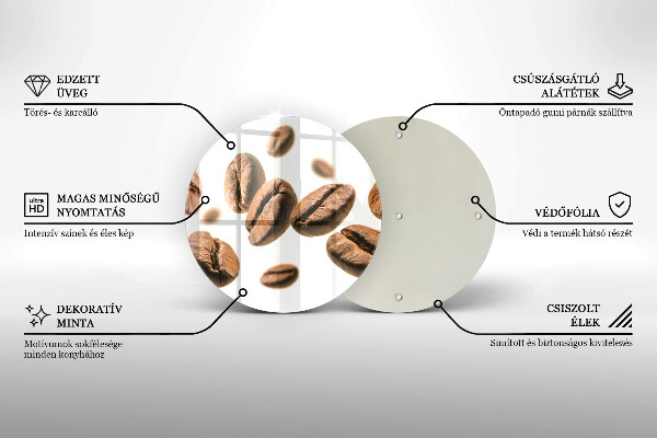 Tagliere in vetro temperato Chicchi di caffè