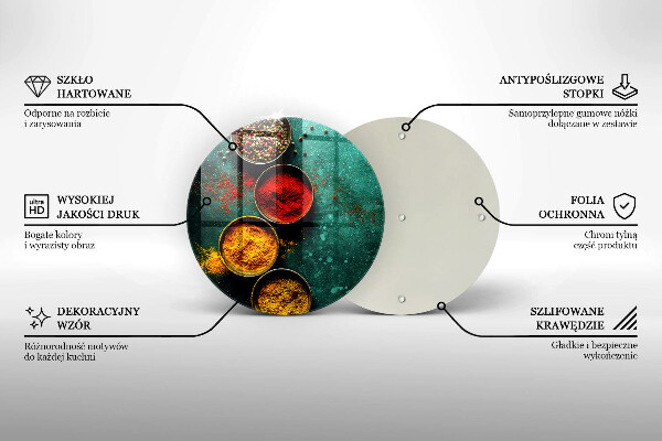 Tagliere in vetro temperato Spezie orientali