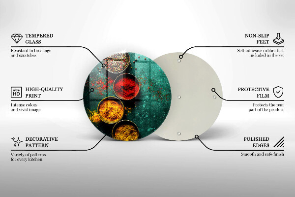 Tagliere in vetro temperato Spezie orientali