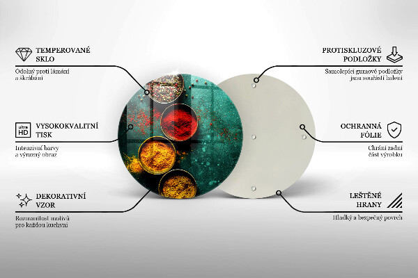 Tagliere in vetro temperato Spezie orientali