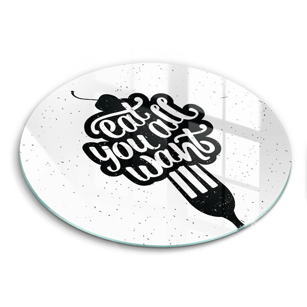Tagliere in vetro temperato Eat all you want