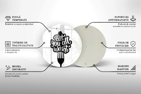 Tagliere in vetro temperato Eat all you want