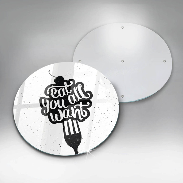 Tagliere in vetro temperato Eat all you want