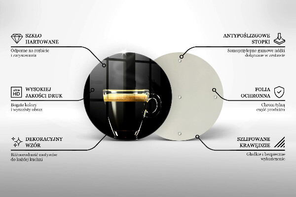 Tagliere in vetro temperato Un bicchiere di caffè nero