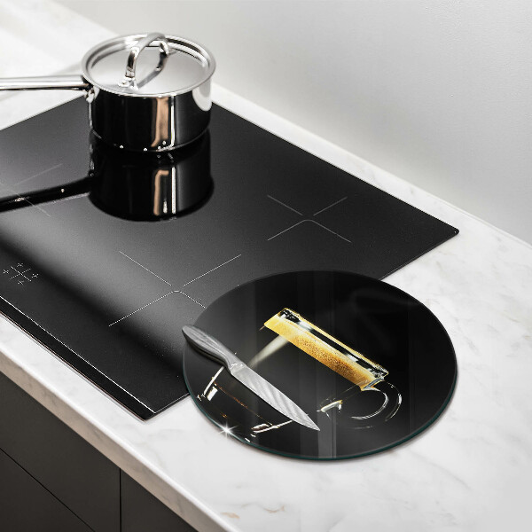 Tagliere in vetro temperato Un bicchiere di caffè nero