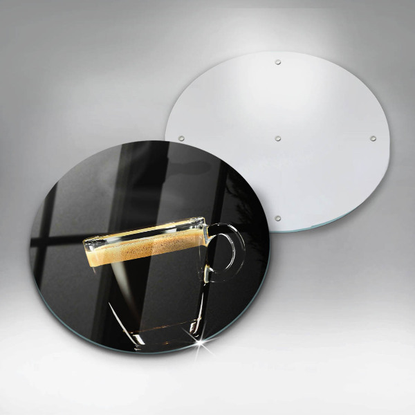 Tagliere in vetro temperato Un bicchiere di caffè nero