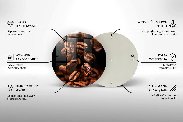 Tagliere in vetro temperato Chicchi di caffè marroni