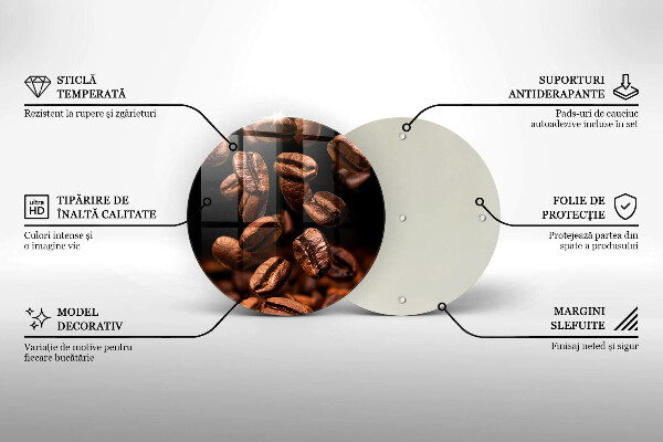 Tagliere in vetro temperato Chicchi di caffè marroni