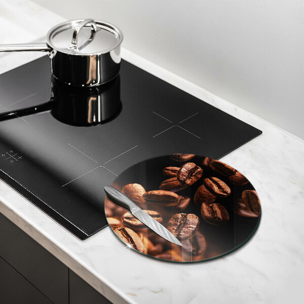 Tagliere in vetro temperato Chicchi di caffè marroni