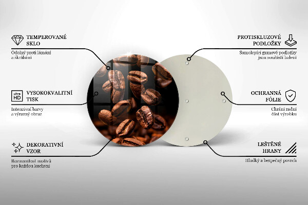 Tagliere in vetro temperato Chicchi di caffè marroni