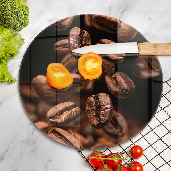 Tagliere in vetro temperato Chicchi di caffè marroni