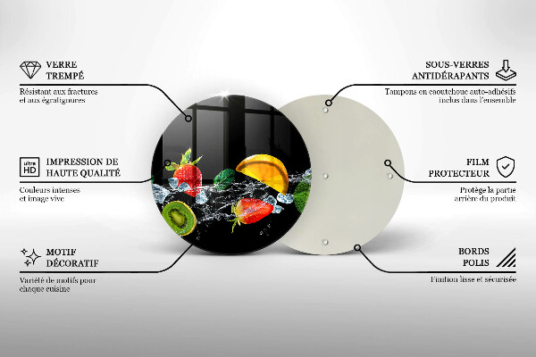 Tagliere in vetro temperato Frutta in acqua