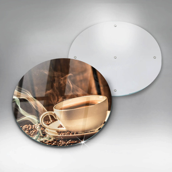 Tagliere in vetro temperato Tazza e chicchi di caffè