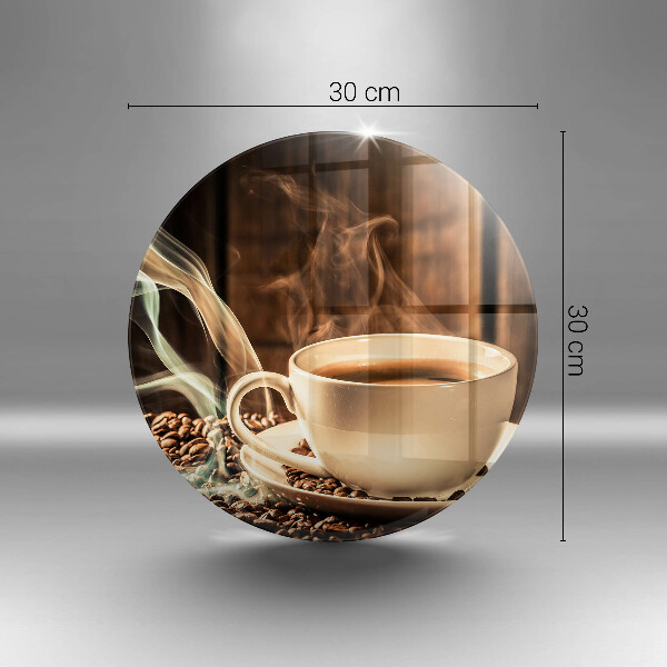 Tagliere in vetro temperato Tazza e chicchi di caffè