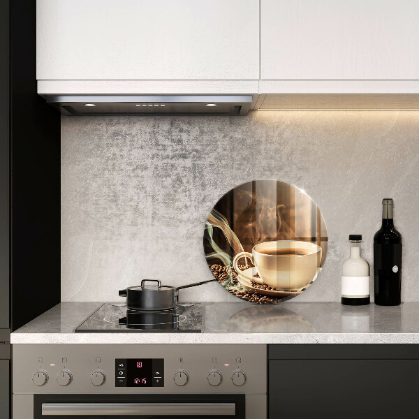 Tagliere in vetro temperato Tazza e chicchi di caffè