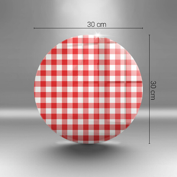 Tagliere in vetro temperato Motivo a quadretti rossi e bianchi
