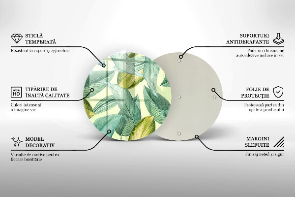 Tagliere in vetro temperato Foglie tropicali verdi