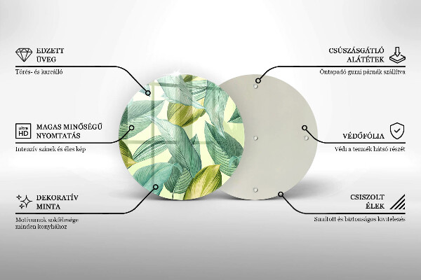 Tagliere in vetro temperato Foglie tropicali verdi