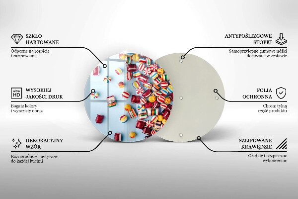 Tagliere in vetro temperato Caramelle colorate