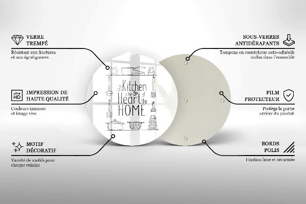 Tagliere in vetro temperato Iscrizione frase