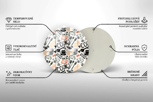 Tagliere in vetro temperato Motivo della cucina dei cartoni animati