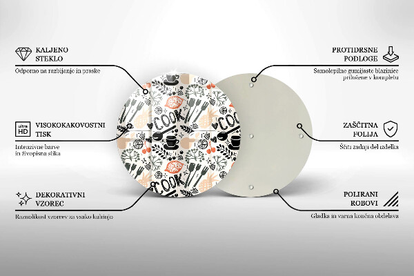 Tagliere in vetro temperato Motivo della cucina dei cartoni animati