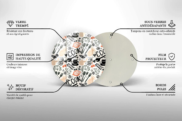 Tagliere in vetro temperato Motivo della cucina dei cartoni animati