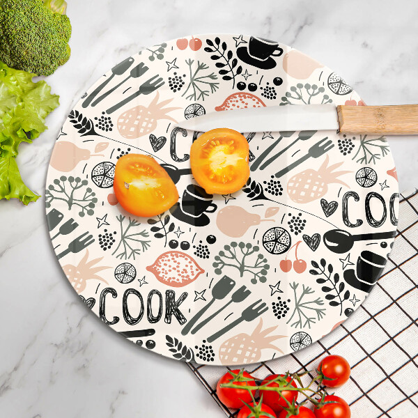 Tagliere in vetro temperato Motivo della cucina dei cartoni animati