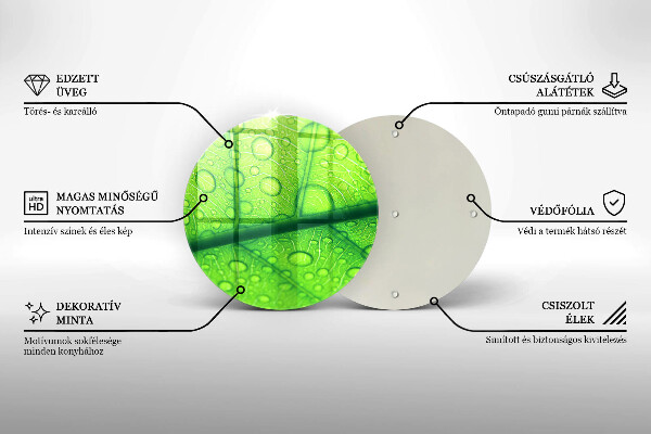 Tagliere in vetro temperato Primo piano di una foglia