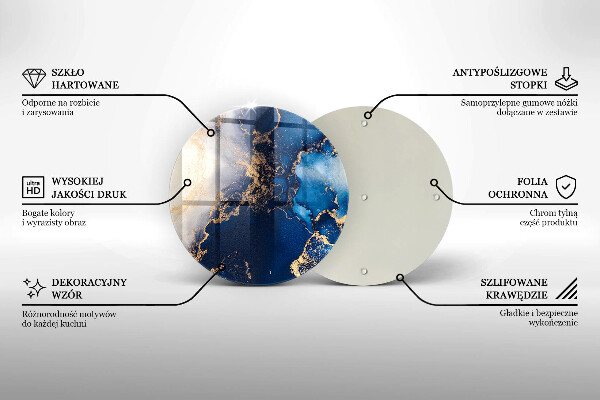 Tagliere in vetro temperato Sfondo elegante e oro