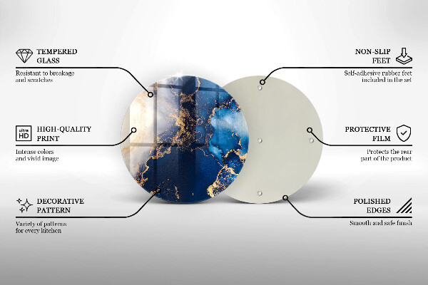 Tagliere in vetro temperato Sfondo elegante e oro