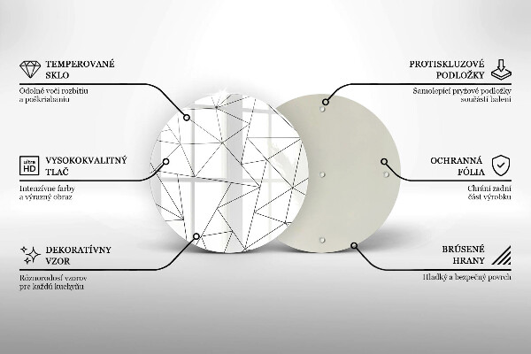 Tagliere in vetro temperato Triangoli bianchi