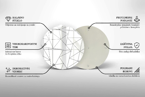 Tagliere in vetro temperato Triangoli bianchi