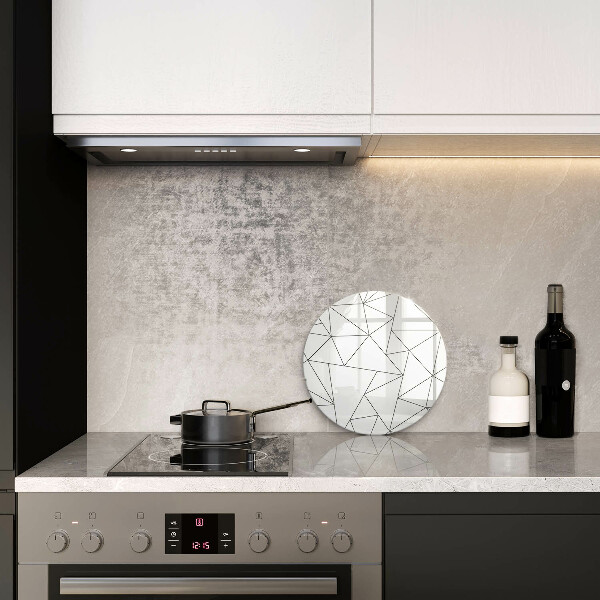 Tagliere in vetro temperato Triangoli bianchi