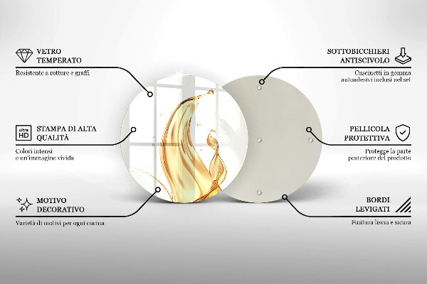 Tagliere in vetro temperato olio d'oliva
