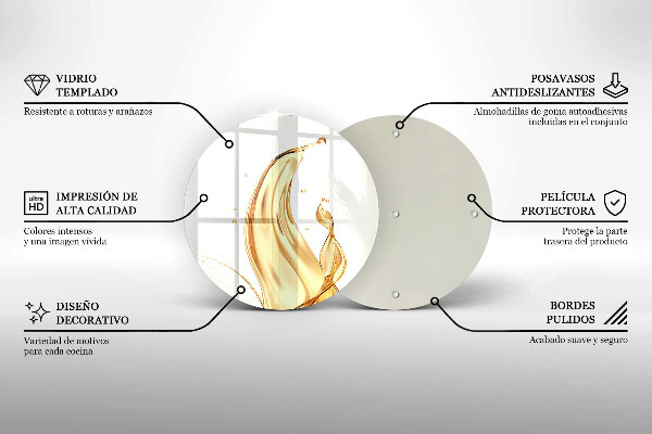 Tagliere in vetro temperato olio d'oliva