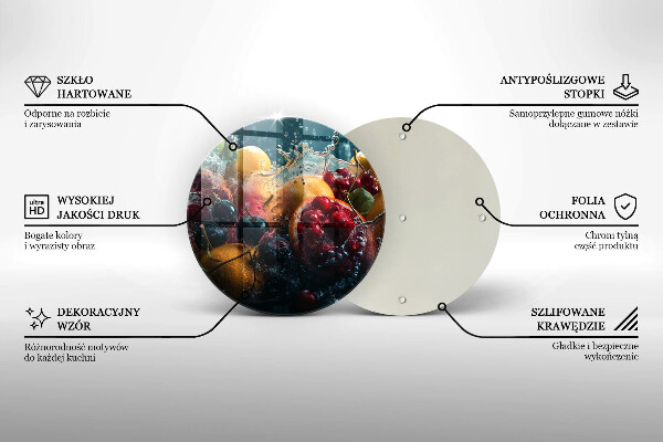 Tagliere in vetro temperato Frutta in acqua