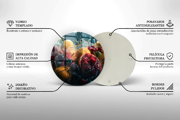 Tagliere in vetro temperato Frutta in acqua