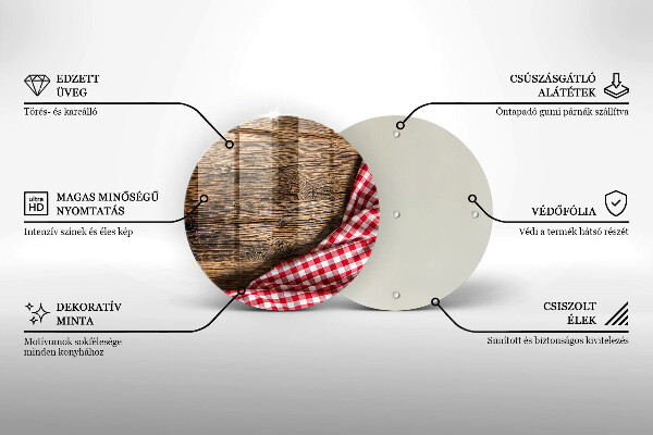 Tagliere in vetro temperato Tavolo di legno