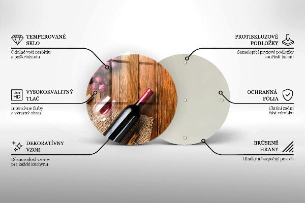 Tagliere in vetro temperato Una bottiglia di vino rosso