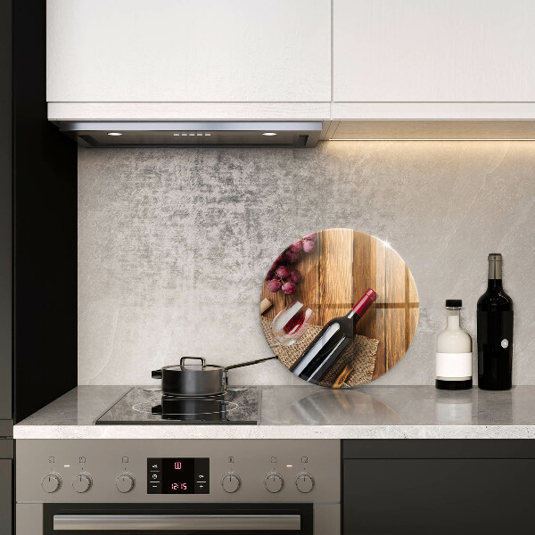 Tagliere in vetro temperato Una bottiglia di vino rosso