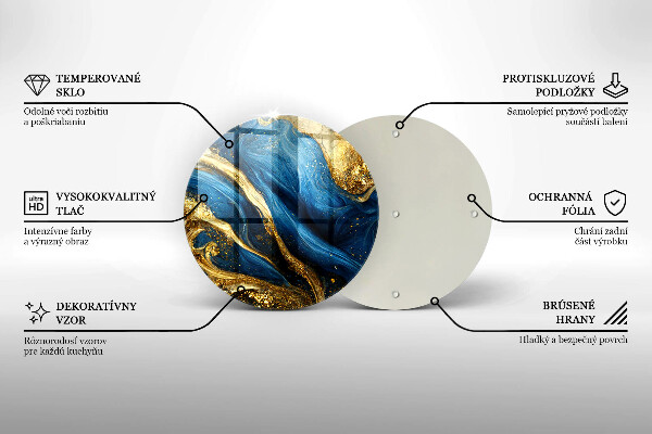 Tagliere in vetro temperato Marmo blu e oro