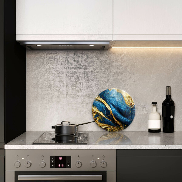 Tagliere in vetro temperato Marmo blu e oro