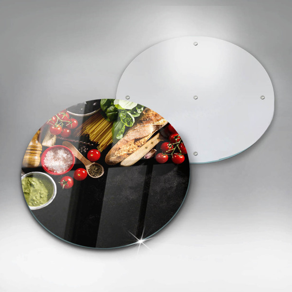 Tagliere in vetro temperato Ingredienti e spezie italiani