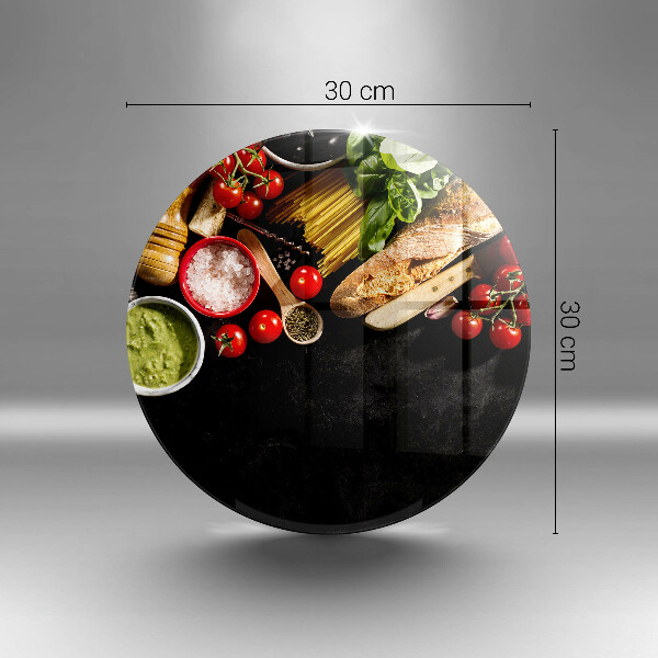 Tagliere in vetro temperato Ingredienti e spezie italiani