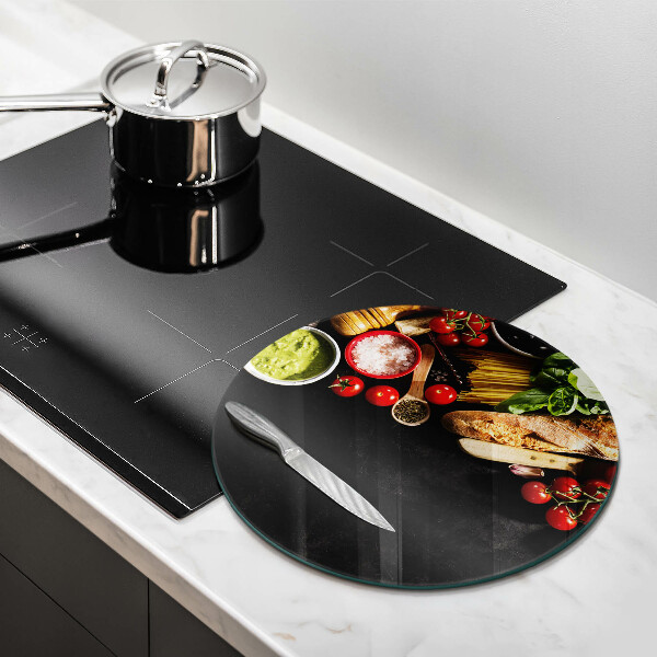 Tagliere in vetro temperato Ingredienti e spezie italiani