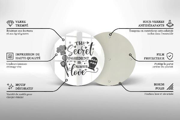 Tagliere in vetro temperato Iscrizione frase