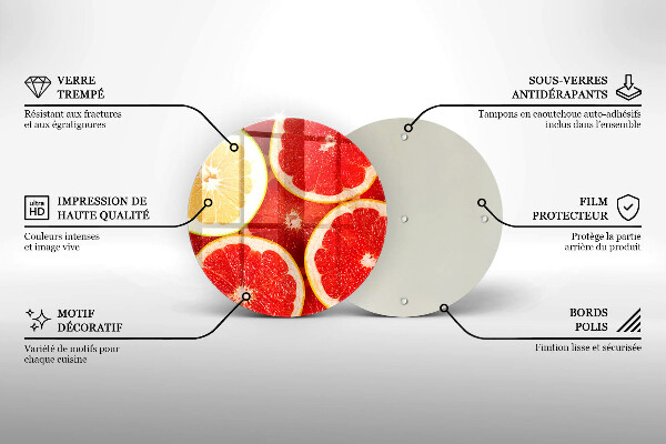 Tagliere in vetro temperato Fette di pompelmo