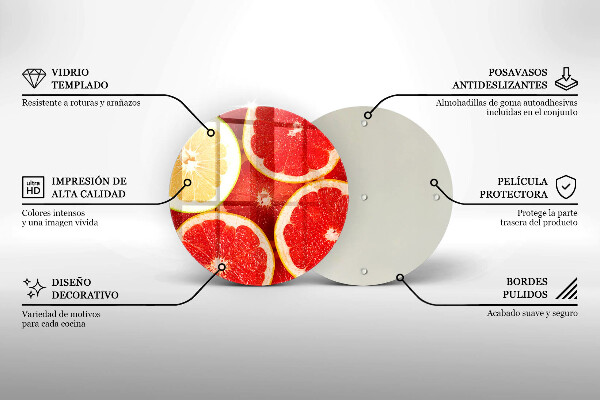 Tagliere in vetro temperato Fette di pompelmo
