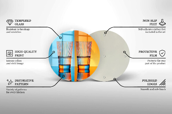 Tagliere in vetro temperato Due bicchieri d'acqua